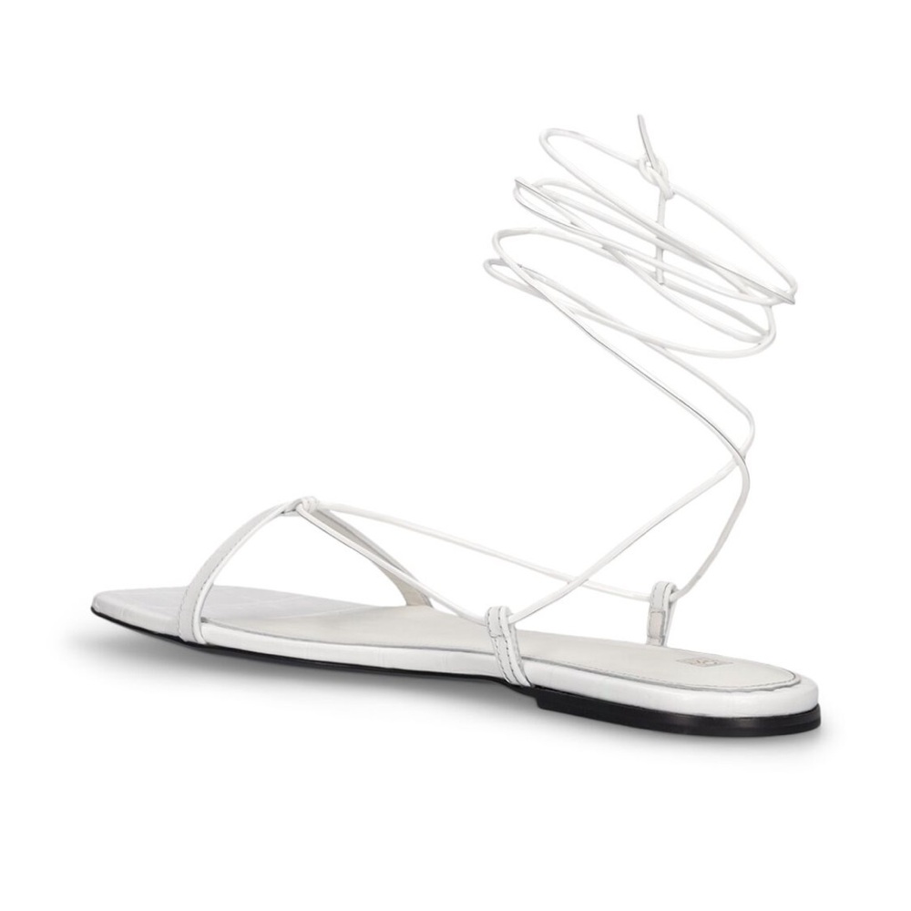 Toteme
5mm Croc Embossed Leather Flat Sandals Size 36